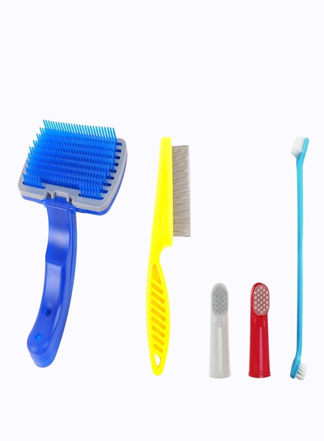REGIIS Multicolor Pet Grooming & Dental Care Set - Brushes, Combs & Toothbrushes for Dogs and Cats, Pack of 3 - Image 1